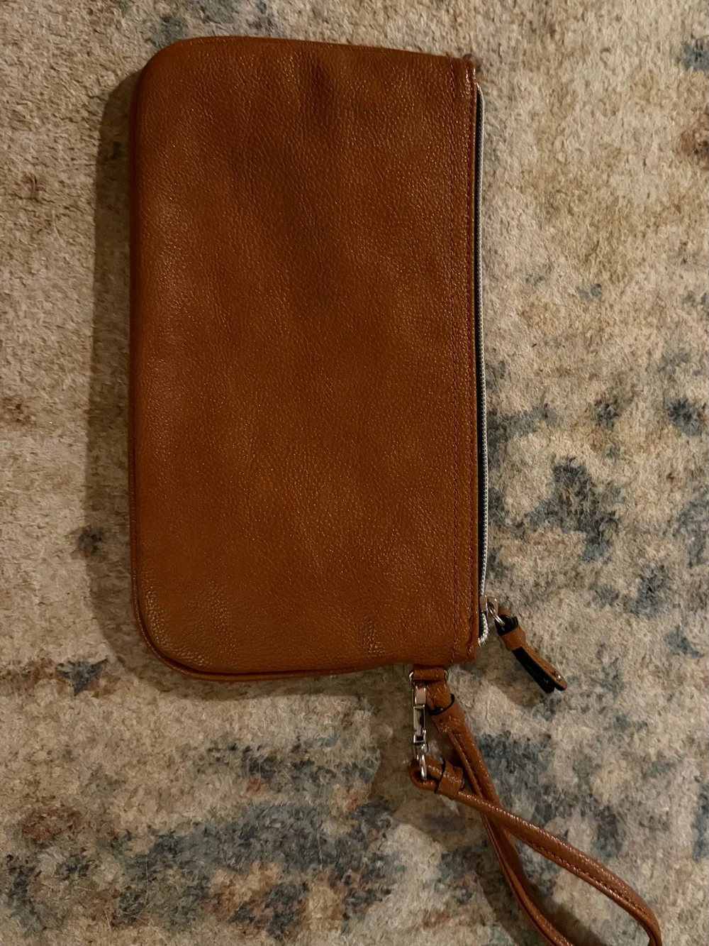 Nine West Brown Leather Wristlet Clutch